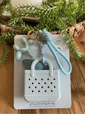 Bogg Bag inspired mini  Keychain with Balloon Dog Charm